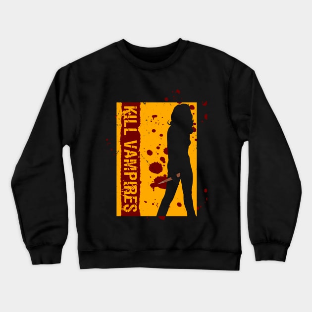 Vampire Slayer Horror Tv Show Movie Mashup Cool Parody Crewneck Sweatshirt by BoggsNicolas